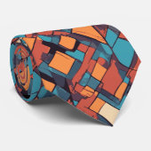 パーソナライズされた抽象芸術幾何学模様 – 父の日の贈り物 ネクタイ (ロール)