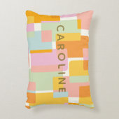 パーソナライズされた抽象芸術幾何学色ブロックパステル アクセントクッション (正面(垂直))