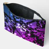 パーソナライズされた抽象芸術植物青/紫 アクセサリーポーチ (見開き)