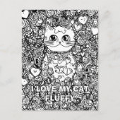 パーソナライズされた抽象芸術猫着色 ポストカード (正面)