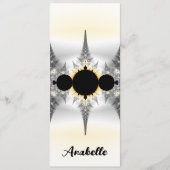 パーソナライズされた抽象芸術銀フラクタルブックマーク (正面)