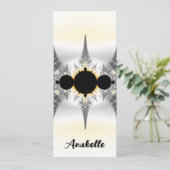 パーソナライズされた抽象芸術銀フラクタルブックマーク (スタンド正面)