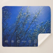 パーソナライズされた抽象芸術青アイシー シェルパブランケット (正面(横))