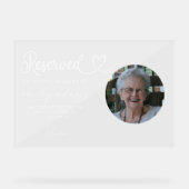 パーソナライズされた指定席記念結婚の写真 アクリルサイン (正面)