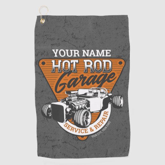 パーソナライズされた改造車庫 ゴルフタオル (正面)