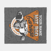 パーソナライズされた改造車庫 フリースブランケット (正面(横))