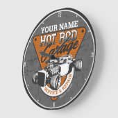パーソナライズされた改造車庫 ラージ壁時計 (傾斜)