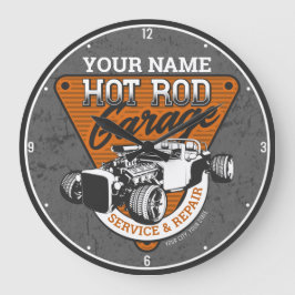 パーソナライズされた改造車庫 ラージ壁時計