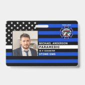 パーソナライズされた救急医療隊員EMS EMTロゴ写真IDカード バッジ (正面)