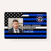 パーソナライズされた救急医療隊員EMS EMTロゴ写真IDカード バッジ (正面)