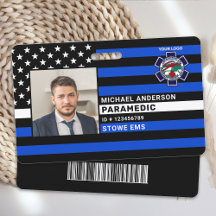 パーソナライズされた救急隊員 EMS EMT ロゴ写真 ID カード