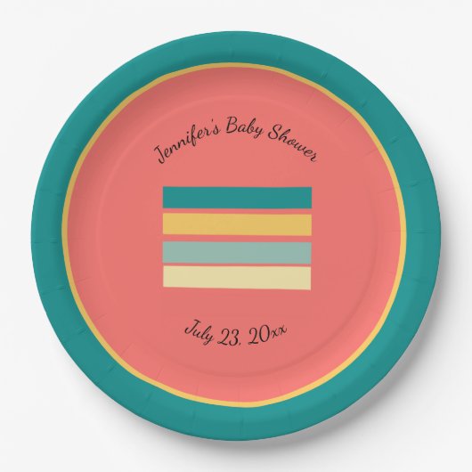 パーソナライズされた数々のカラーでビーチーを獲得 ペーパープレート (正面)