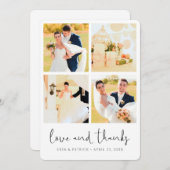 パーソナライズされた数々のコラージュ結婚の サンキューカード (正面/裏面)