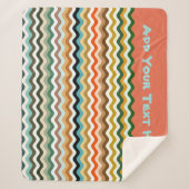 パーソナライズされた数々の波千鳥模様 シェルパブランケット (正面)