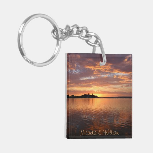 パーソナライズされた数々の色の山海表示 キーホルダー (正面左)