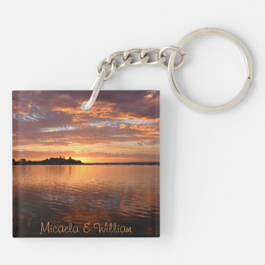 パーソナライズされた数々の色の山海表示 キーホルダー (裏面)