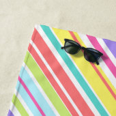 パーソナライズされた数々の色ストライプ色 ビーチタオル (インサイチュ)