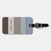 パーソナライズされた数々の色ブロックストライプアートパターン ラゲッジタグ (正面横)