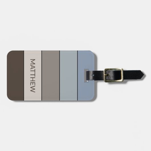 パーソナライズされた数々の色ブロックストライプアートパターン ラゲッジタグ (正面横)