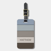 パーソナライズされた数々の色ブロックストライプアートパターン ラゲッジタグ (正面縦)