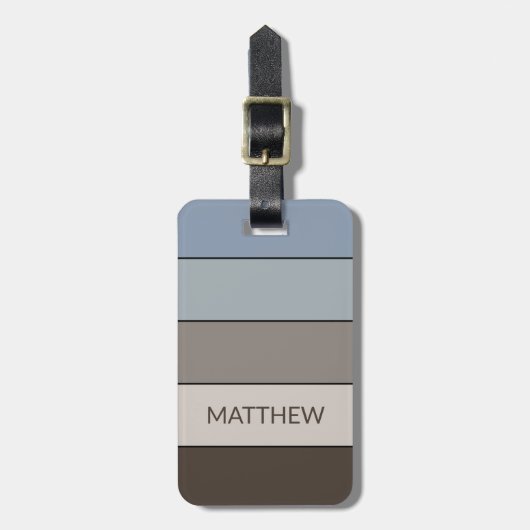 パーソナライズされた数々の色ブロックストライプアートパターン ラゲッジタグ (正面縦)