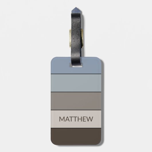 パーソナライズされた数々の色ブロックストライプアートパターン ラゲッジタグ (裏面縦)