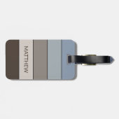 パーソナライズされた数々の色ブロックストライプアートパターン ラゲッジタグ (裏面横)