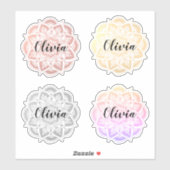 パーソナライズされた数々の色名前をカスタムする シール (シート)