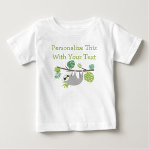 パーソナライズされた文字おもしろいぶら下がったズスロッス ベビーTシャツ