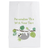 パーソナライズされた文字おもしろいぶら下がったズスロッス ミディアムペーパーバッグ (裏面)