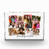 パーソナライズされた文字おもしろいメモリのコラージュ フォトブロック (正面)