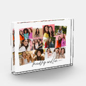 パーソナライズされた文字おもしろいメモリのコラージュ フォトブロック (左)