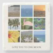 パーソナライズされた文字とフォトコラージュのハワイ ストーンコースター (正面)