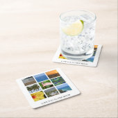 パーソナライズされた文字とフォトコラージュハワイ結婚州 スクエアペーパーコースター (インサイチュ)