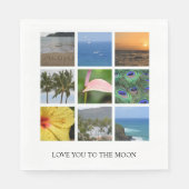 パーソナライズされた文字とフォトコラージュハワイ結婚州 スタンダードランチョンナプキン (正面)