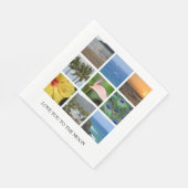 パーソナライズされた文字とフォトコラージュハワイ結婚州 スタンダードランチョンナプキン (角)