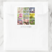 パーソナライズされた文字と写真のコラージュ スクエアシール (バッグ)