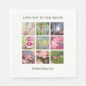 パーソナライズされた文字と写真のコラージュ スタンダードランチョンナプキン (正面)