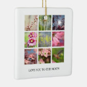 パーソナライズされた文字と写真のコラージュ セラミックオーナメント (右)