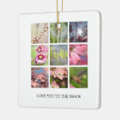パーソナライズされた文字と写真のコラージュ セラミックオーナメント (左)