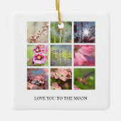 パーソナライズされた文字と写真のコラージュ セラミックオーナメント (正面)