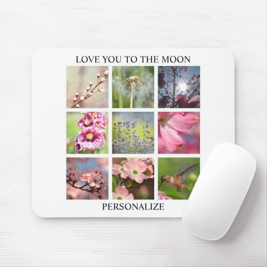 パーソナライズされた文字と写真のコラージュ マウスパッド (マウス)