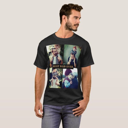 パーソナライズされた文字と写真x4 tシャツ (正面フル)