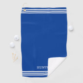 パーソナライズされた文字と3つのストライプオンブ王室のル ゴルフタオル (インサイチュ)