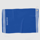パーソナライズされた文字と3つのストライプオンブ王室のル ゴルフタオル (横)