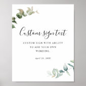 パーソナライズされた文字の緑カスタム色の看板 ポスター (正面)