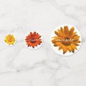 パーソナライズされた文字はっきりしたガーリーのヒッピーカッコいい花 コンフェッティ (裏面)