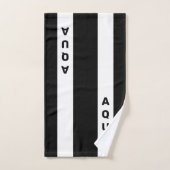 パーソナライズされた文字オン白黒ストライプの バスタオルセット (ハンドタオル)