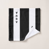 パーソナライズされた文字オン白黒ストライプの バスタオルセット (ウォッシュタオル)