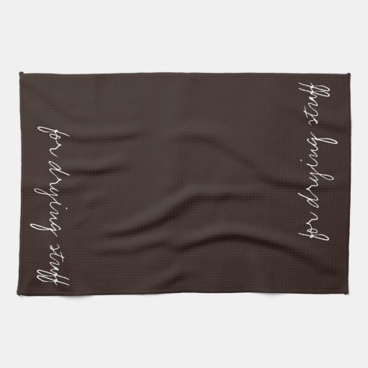 パーソナライズされた文字オン・ダークチョコレート キッチンタオル (横)